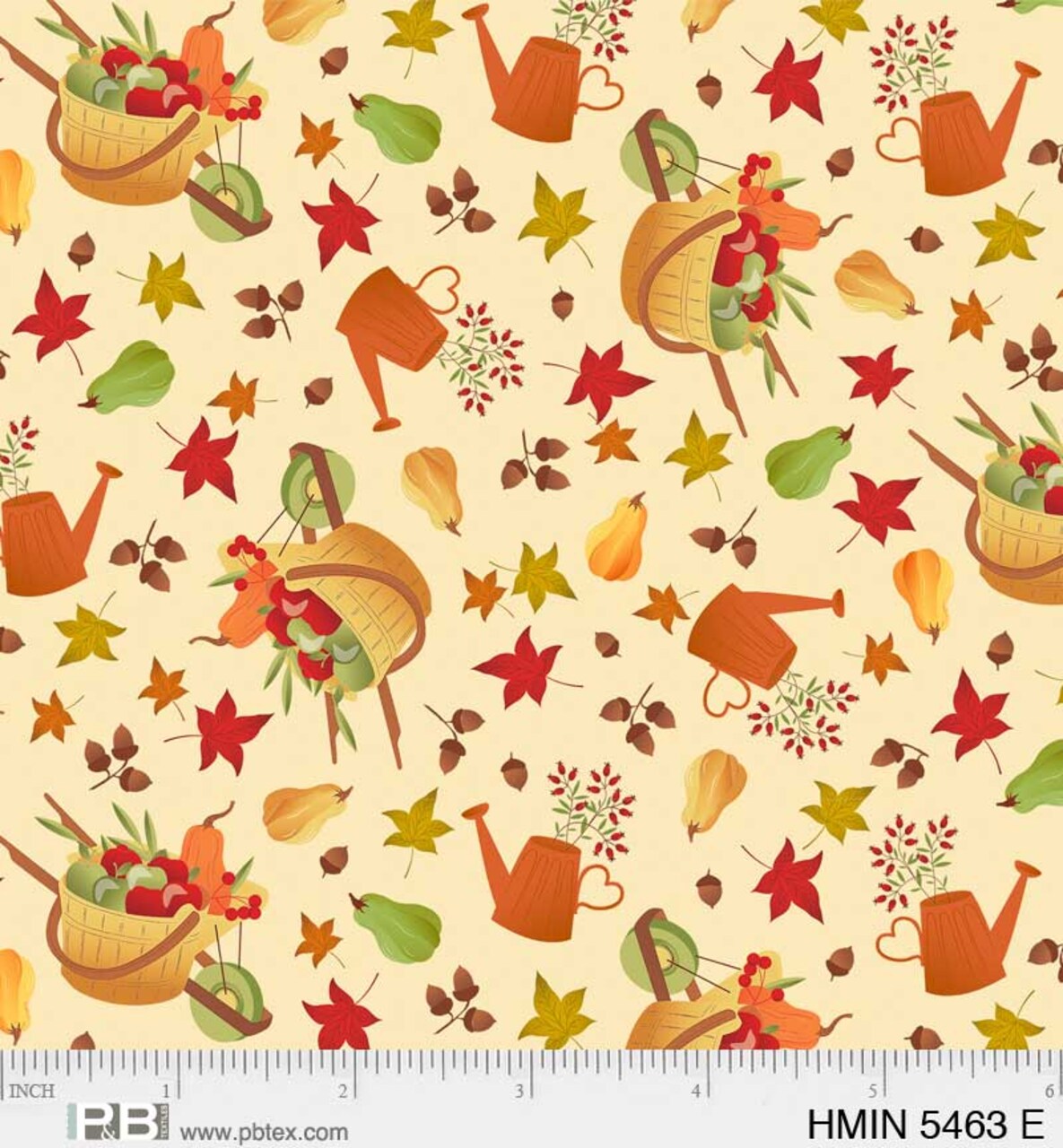 P & B Textiles Harvest Minis Apple Picking Toss Cream Thanksgiving Price per Yard